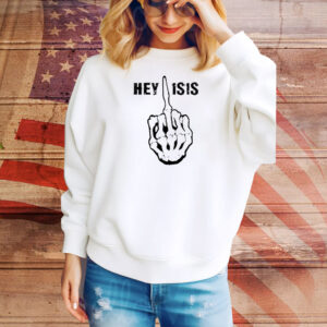 Hey ISIS Skeleton Hand Middle Finger Tee Shirt