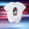 Messy bun girl pitbull mom T-Shirt