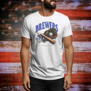 Milwaukee Brewers The American Game MLB logo vintage Tee Shirt
