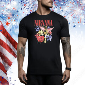 Nirvana In Utero Wings Heart Flowers Tee Shirt