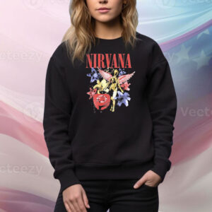 Nirvana In Utero Wings Heart Flowers Tee Shirt