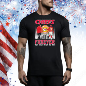 Official Andy Reid X Patrick Mahomes Kansas City Chiefs Forever Not Just When We Win Skyline Signatures Tee Shirt