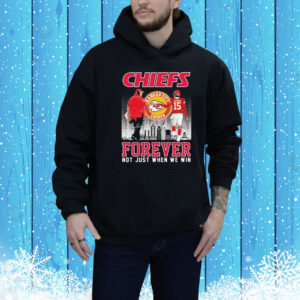 Official Andy Reid X Patrick Mahomes Kansas City Chiefs Forever Not Just When We Win Skyline Signatures Tee Shirt