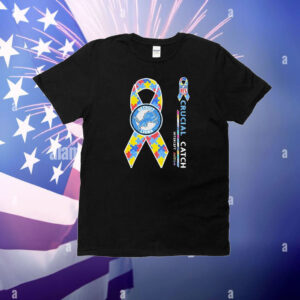 Official Detroit Lions NFL Crucial Catch Intercept Autism T-Shirt