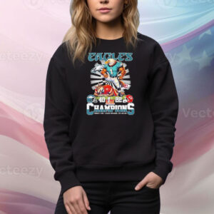 Official Philadelphia Eagles Beat Stomp Kansas City Chiefs Champions Super Bowl LIX 40 22 Mascot Helmets February 9 2025 Caesars Superdome New Orleans Tee Shirt