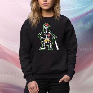 Philadelphia Phillies Philly Phan To The Bone Phillie Phanatic Mascot Skeleton Tee Shirt
