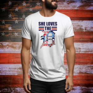 She loves The D Detroit baseball football Tee Shirt