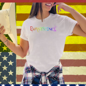 Evanescence Pride Logo Heather White Tee Shirt