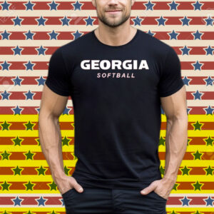 Georgia Softball Logo Stack Tee Shirt