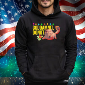 Goddamnit Donut Holiday Christmas Cat Tee Shirt