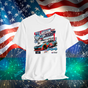 Official Checkered Flag Sports Kyle Larson 2025 Xfinity Series Andy’s Frozen Custard 300 Race Winner Texas Signature T-Shirt