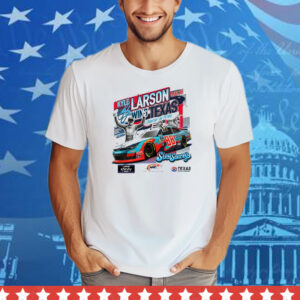 Official Checkered Flag Sports Kyle Larson 2025 Xfinity Series Andy’s Frozen Custard 300 Race Winner Texas Signature Tee Shirt