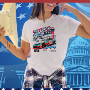 Official Checkered Flag Sports Kyle Larson 2025 Xfinity Series Andy’s Frozen Custard 300 Race Winner Texas Signature Tee Shirt