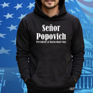 Official Gregg Popovich Wearing El Jefe Senor Popovich President of Basketball Ops Tee Shirt