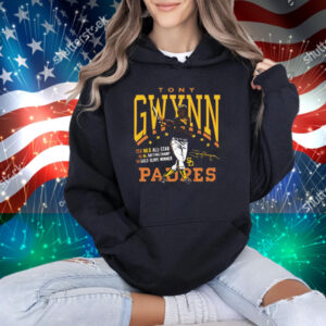 Official Tony Gwynn San Diego Padres 5X Gold Glove Winner Graphic Player Signature T-Shirt