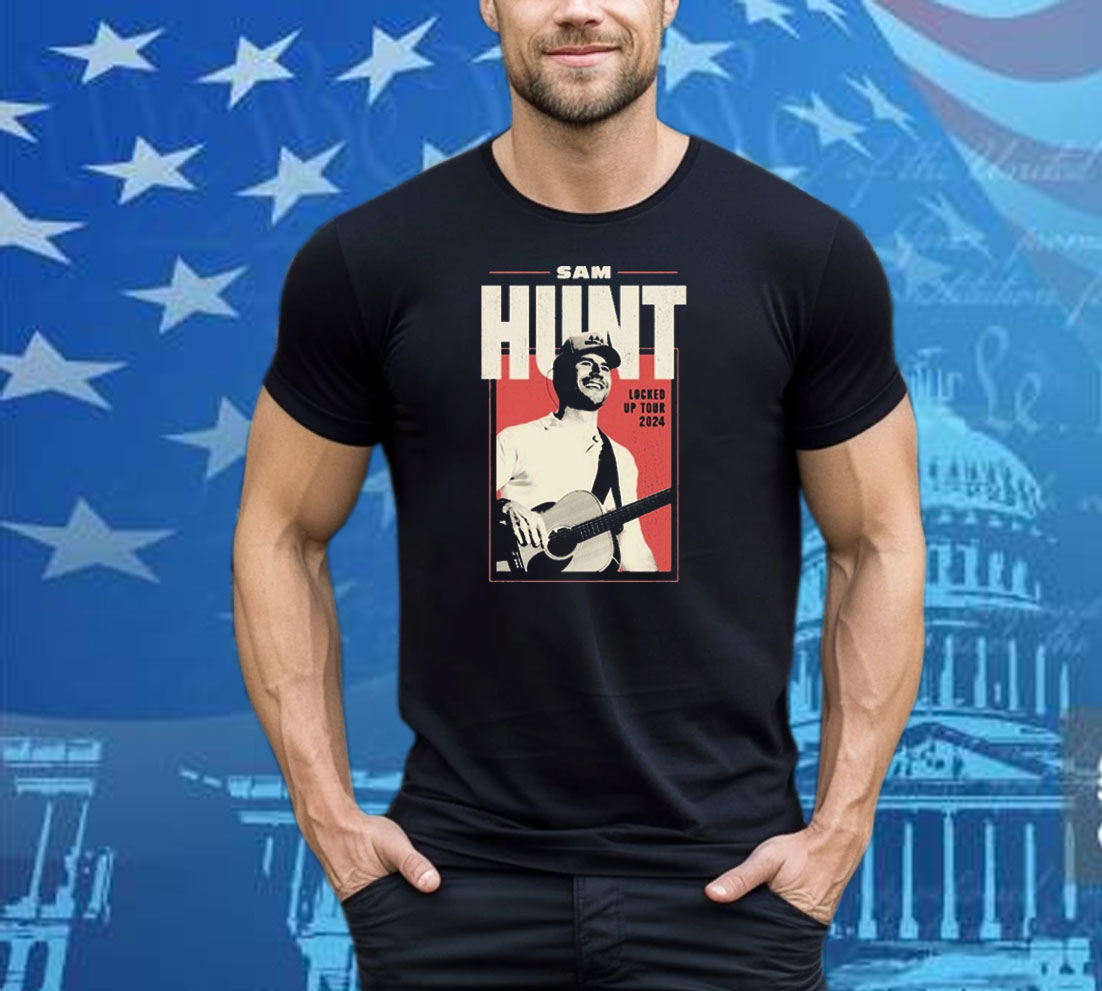 Sam Hunt Locked Up 2024 Tour Dates Guitar Tee Shirt