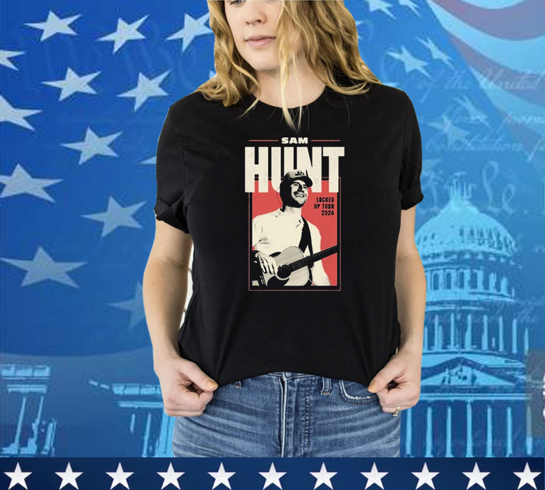 Sam Hunt Locked Up 2024 Tour Dates Guitar Tee Shirt