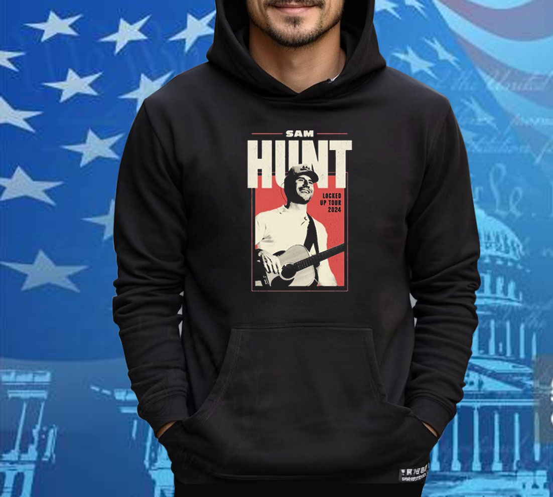 Sam Hunt Locked Up 2024 Tour Dates Guitar Tee Shirt