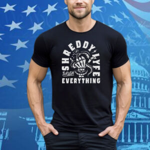 Shreddy Lyfestyle Thrash Everything Snake Hand Skeleton T-Shirt