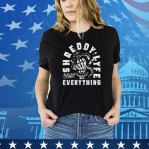 Shreddy Lyfestyle Thrash Everything Snake Hand Skeleton T-Shirt