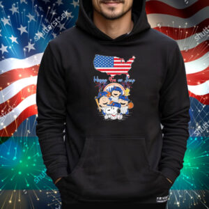 Snoopy And Friends The Peanuts New York Yankees Happy 4th Of July USA Map Tee Shirt