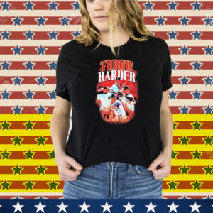 Throw Harder Baseball Flames MLB Tee Shirt