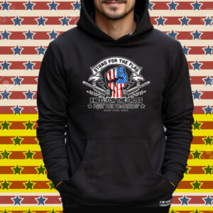 Tom Macdonald Stand For The Flag Kneel For The Cross Fight For Tomorrow Hang Over Gang American Flag Skeleton Tee Shirt