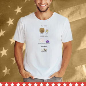 Top Notes Cumin Lily Middle Notes Powdery Notes Heliotrope Base Notes Musk Orris Tee Shirt