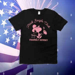 Snoopy Pink Beagle Club friendly cowboy T-Shirt