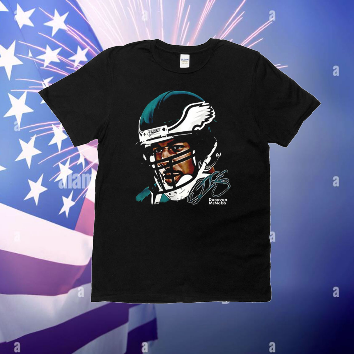 Donovan McNabb Philadelphia Eagles watercolor art big head T-Shirt