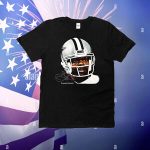 Emmitt James Smith III Dallas Cowboys watercolor art big head T-Shirt