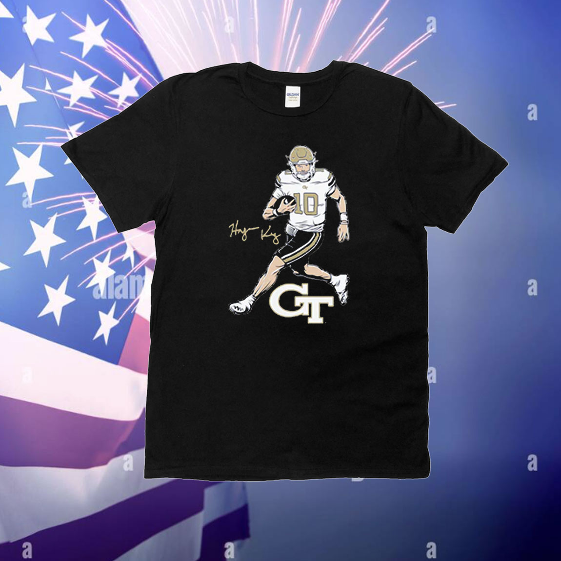 Georgia Tech Football Haynes King Superstar Pose T-Shirt
