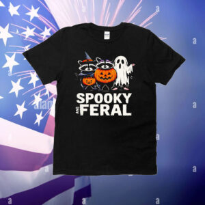 Ghost raccoon opossum spooky and feral Halloween T-Shirt