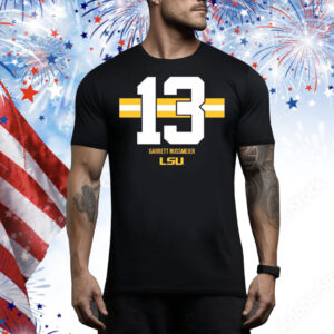 LSU Football Garrett Nussmeier Name Number Stripe Tee Shirt