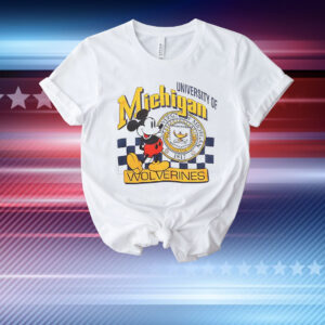 Mickey Mouse university of Michigan Wolverines 1817 logo T-Shirt