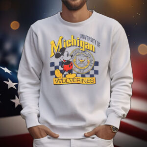 Mickey Mouse university of Michigan Wolverines 1817 logo T-Shirt