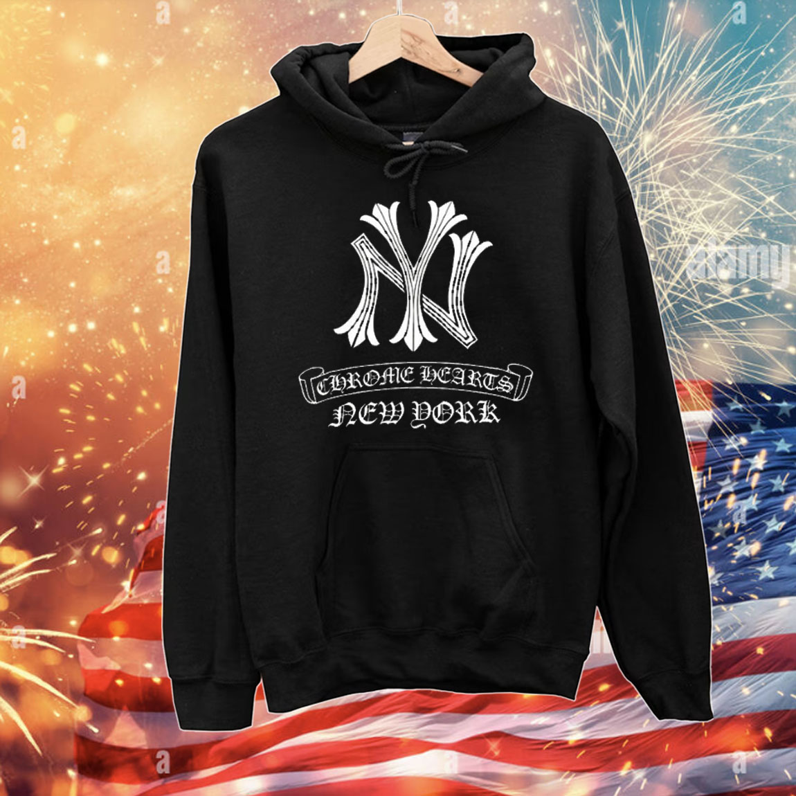 New York Yankees Chrome Hearts New York T-Shirt