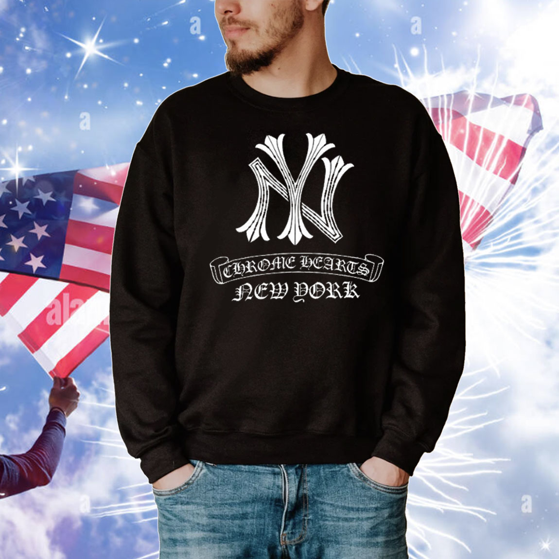 New York Yankees Chrome Hearts New York T-Shirt