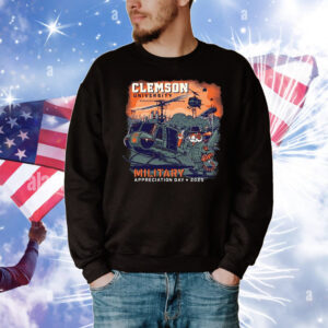 Official Clemson Tigers University Military Appreciation Day 2025 Helicopter Painting T-Shirt