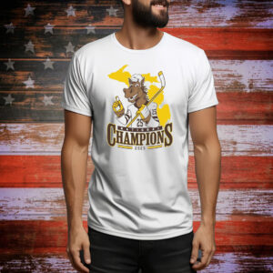 Official WM Western Michigan Broncos Men’s Ice Hockey NCAA National Champions 2025 Mascot Tee Shirt