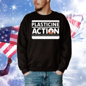 Plasticine Action We Oppose AI Generated Animation T-Shirt