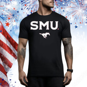 SMU Mustangs Red Wordmark Tee Shirt
