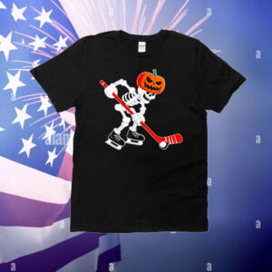 Skeleton ice hockey Halloween T-Shirt