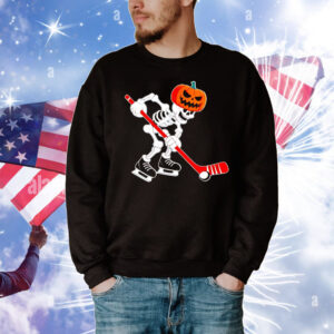 Skeleton ice hockey Halloween T-Shirt