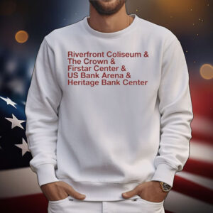 The Big Arena On The River And Riverfront Coliseum And The Crown And Firstar Center And Us Bank Arena And Heritage Bank Center T-Shirt