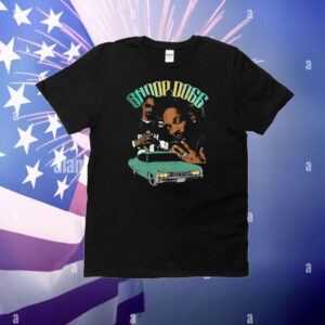 Vintage Snoop Dogg Portrait with Classic Green Lowrider Car T-Shirt