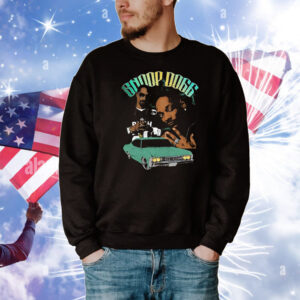 Vintage Snoop Dogg Portrait with Classic Green Lowrider Car T-Shirt
