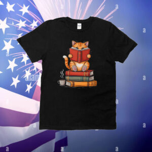Reading Book Cat Bookish Librarian Reader Book Lover T-Shirt