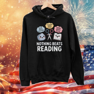 Rock Paper Scissors Nothing Beats Reading Funny Book Lover T-Shirt