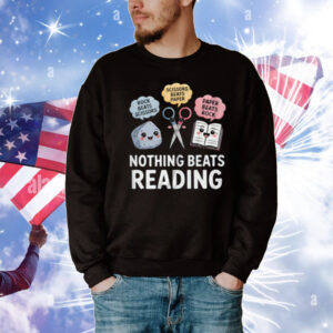 Rock Paper Scissors Nothing Beats Reading Funny Book Lover T-Shirt